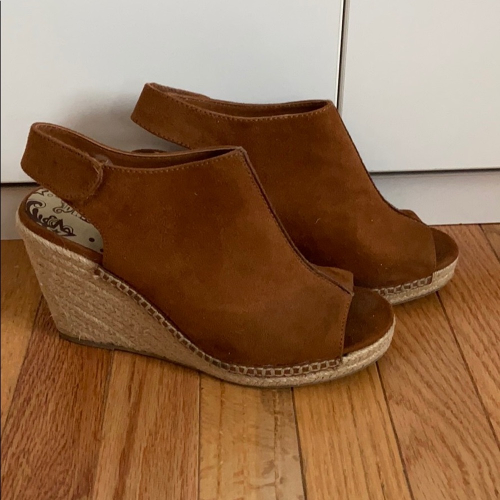 suede wedge heels